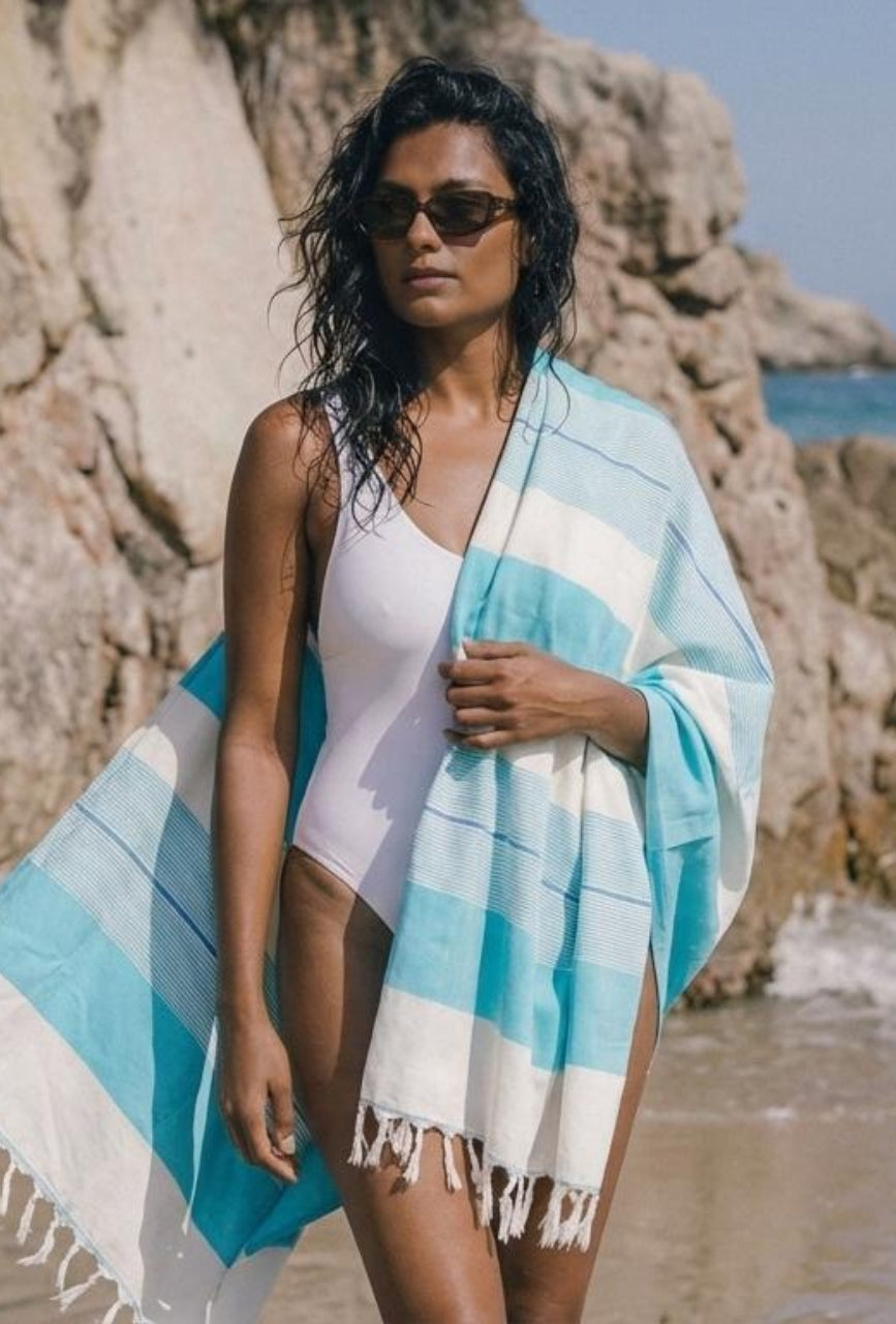 Personalized Thin bamboo bath towel- Bermuda Cocktail 160*90cm