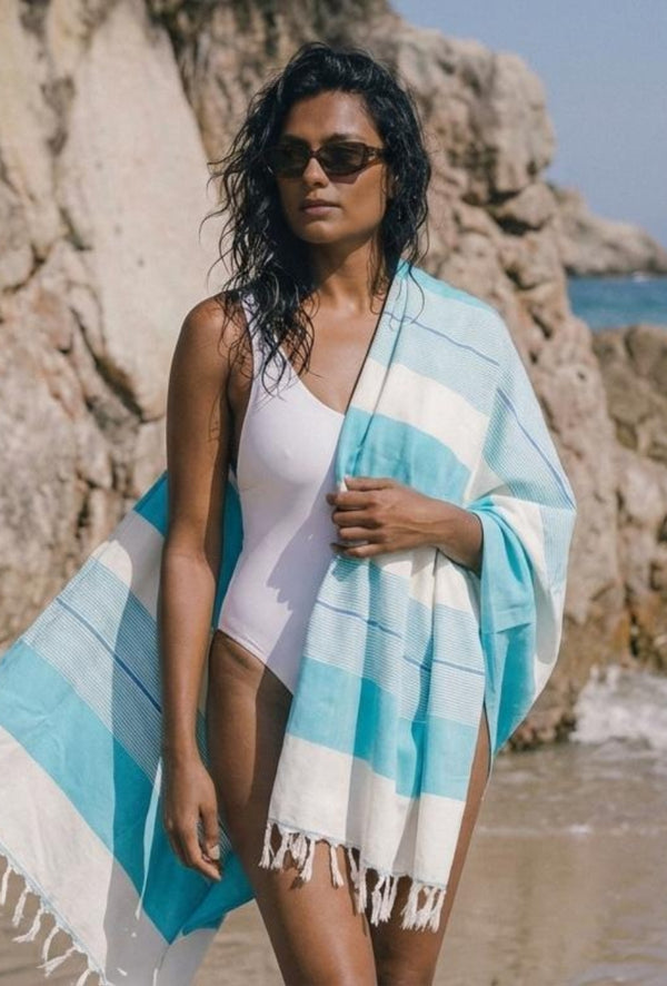 Personalized Thin bamboo bath towel- Bermuda Cocktail 160*90cm