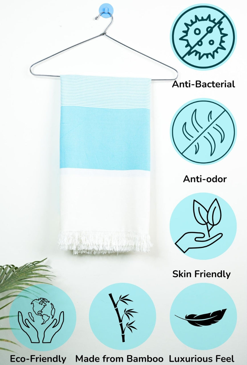 Personalized Thin bamboo bath towel- Bermuda Cocktail 160*90cm