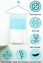 Personalized Thin bamboo bath towel- Bermuda Cocktail 160*90cm