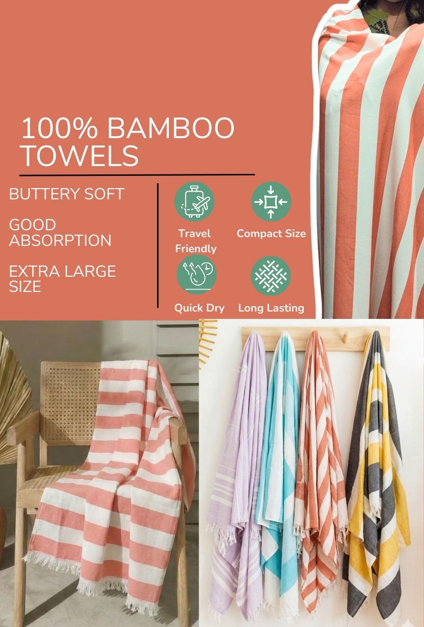 Personalized Thin bamboo bath towel- Cotton Candy 160*90cm