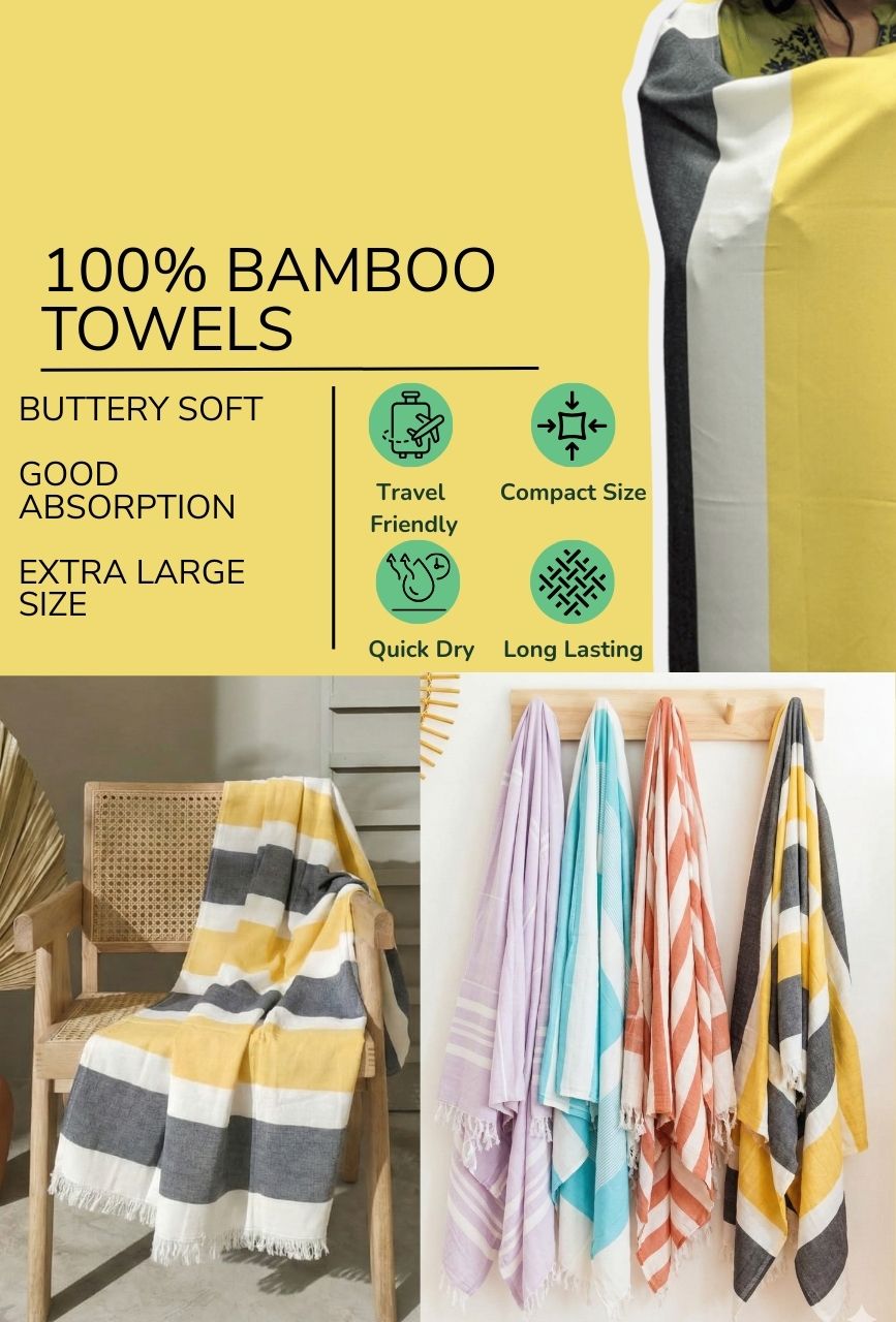 Personalized Thin bamboo bath towel- Honey Bee 160*75cm