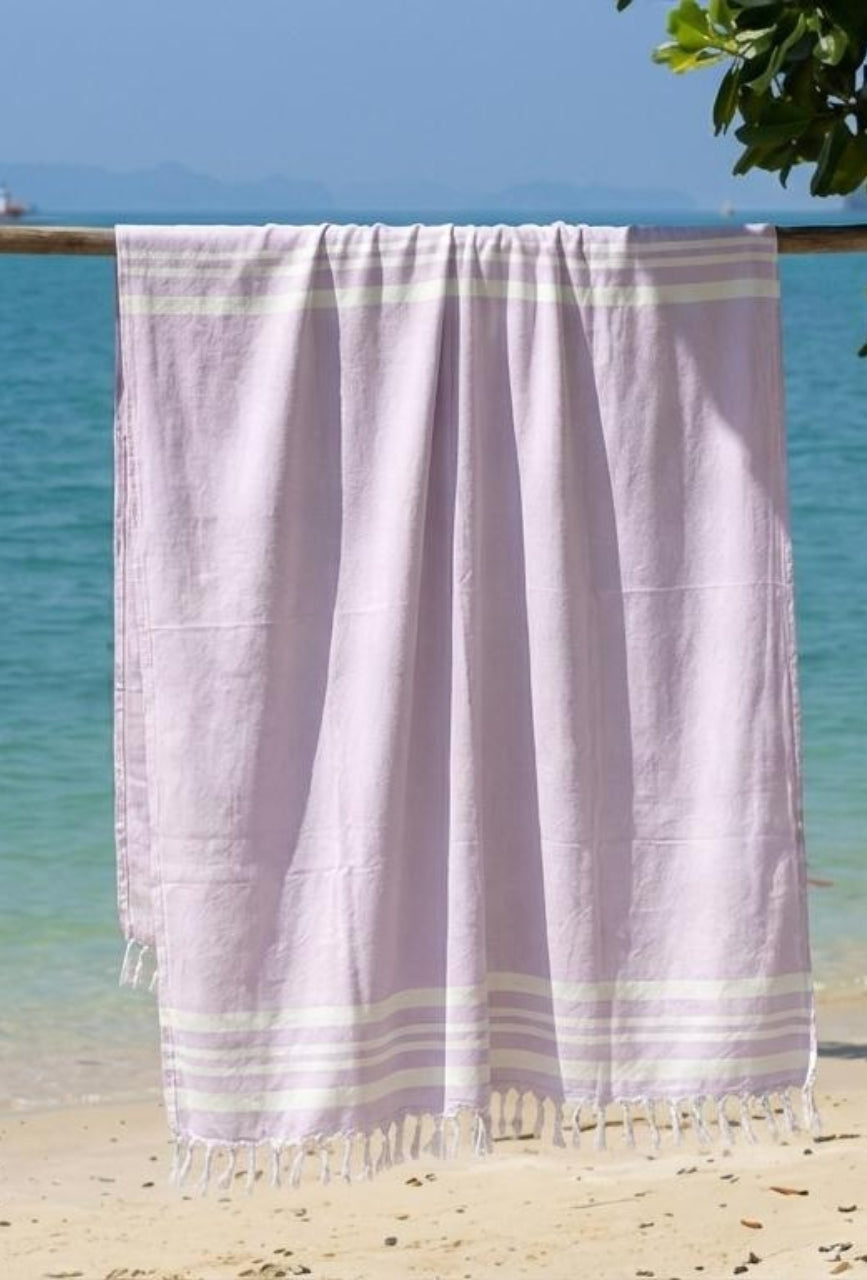 Personalized Thin bamboo bath towel- Light Lavender 160*75cm