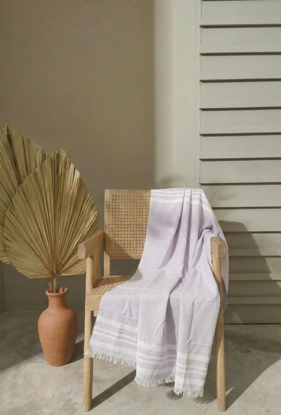Personalized Thin bamboo bath towel- Light Lavender 160*75cm