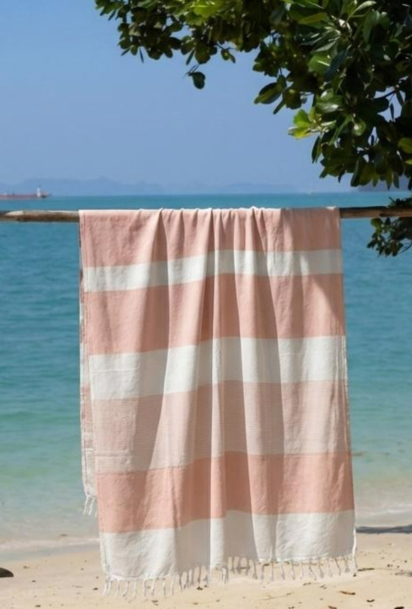 Personalized Thin bamboo bath towel- Peach Melba 160*75cm