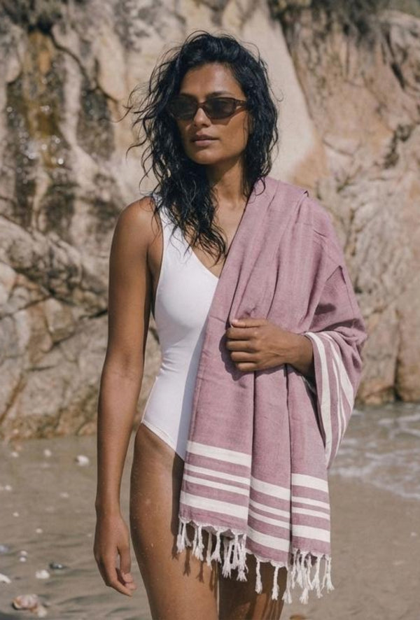 Personalized Thin bamboo bath towel- Red Wood 160*75cm