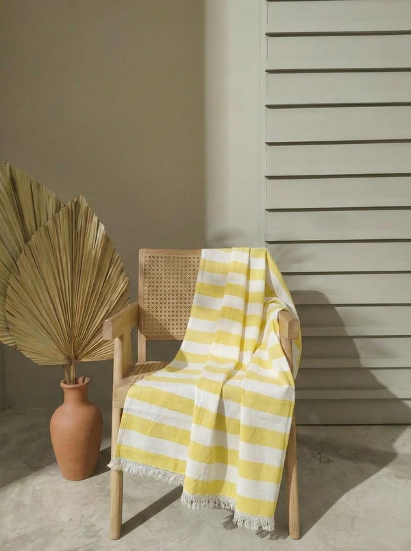 Personalized Thin bamboo bath towel- Sunshine Yellow  160*75cm
