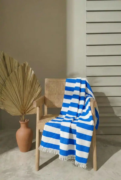 Personalized Thin bamboo bath towel- Vacation Blue 160*75cm