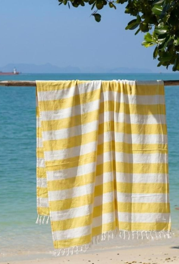 Personalized Thin bamboo bath towel- Sunshine Yellow  160*75cm