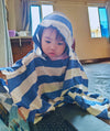 Thin Bamboo Baby Poncho- Vacation Blue