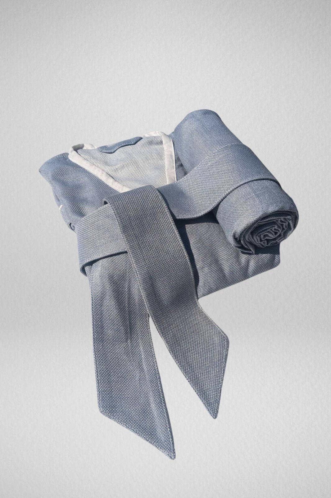 Kimono Style Bamboo Bathrobe, Winter Frost, Blue