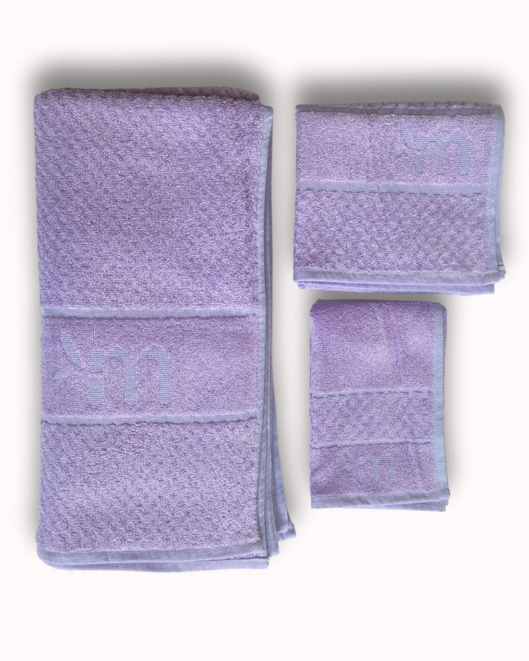 Bamboo Fluffy Bath set, 1 Bath 560 GSM , 1 Hand and 1 face towel Terry 480 GSM- Dusty Lilac