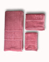 Bamboo Fluffy Bath set, 1 Bath 560 GSM , 1 Hand and 1 face towel Terry 480 GSM- Blush Pink