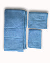 Bamboo Fluffy Bath set, 1 Bath 560 GSM , 1 Hand and 1 face towel Terry 480 GSM- Frosted Blue