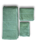 Personalized Bamboo Fluffy Bath towel set, 1 Bath 560 GSM , 1 Hand and 1 face towel Terry 480 GSM- Ethical Green