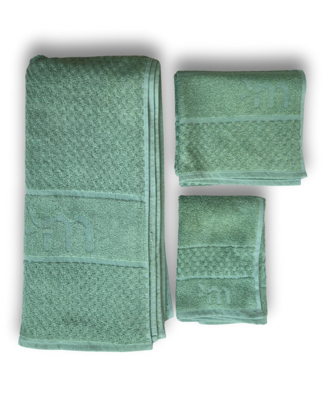 Personalized Bamboo Fluffy Bath towel set, 1 Bath 560 GSM , 1 Hand and 1 face towel Terry 480 GSM- Ethical Green