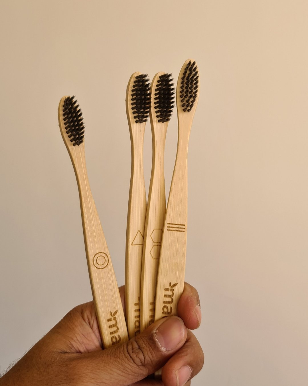 Bamboo toothbrush for Adults set of 4