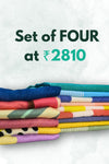 Set of four thin bamboo towel